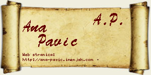 Ana Pavić vizit kartica